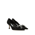 Jimmy Choo Auria Crystal-Embellished Bow-Detail Heeled Pumps - Black