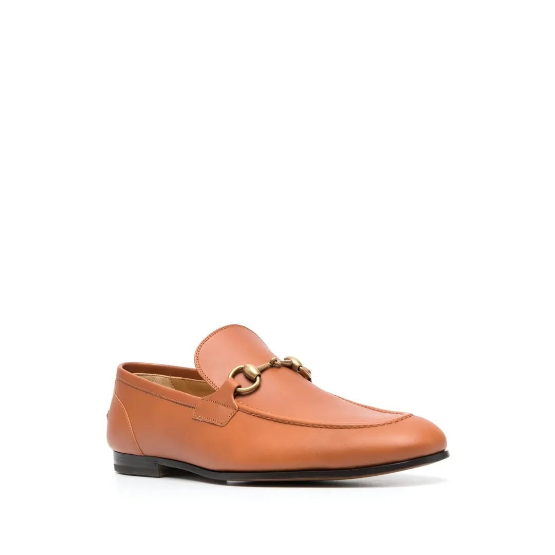 Gucci Edgar Horsebit-Embellished Leather Loafers - Tan/Orange