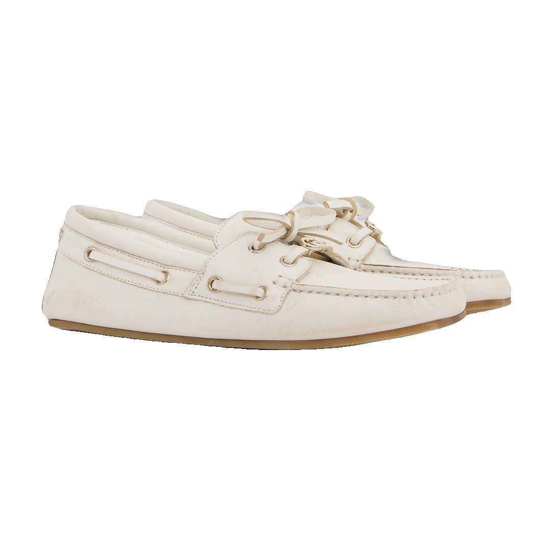 Gucci Interlocking G Boat Shoes - White