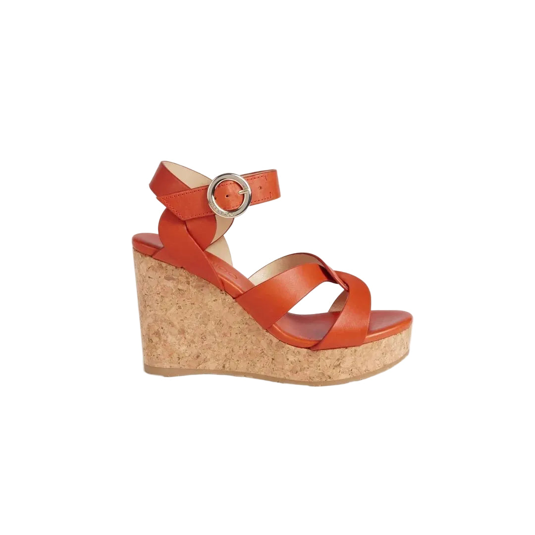 Jimmy Choo Jori 100 Wedge Sandals - Orange