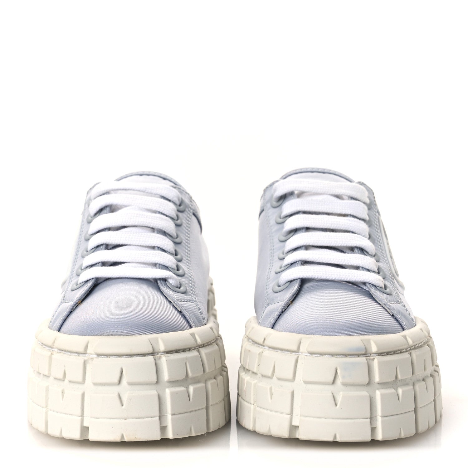 PRADA RE-NYLON GABARDINE TRIANGLE LOGO DOUBLE WHEEL SNEAKERS GREEN