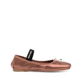 Miu Miu Embroidered Mesh Ballerinas - Pink/Bronze
