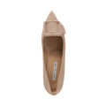 Manolo Blahnik Maysale Buckled Leather-Trimmed Wool Point-Toe Flats - Tan