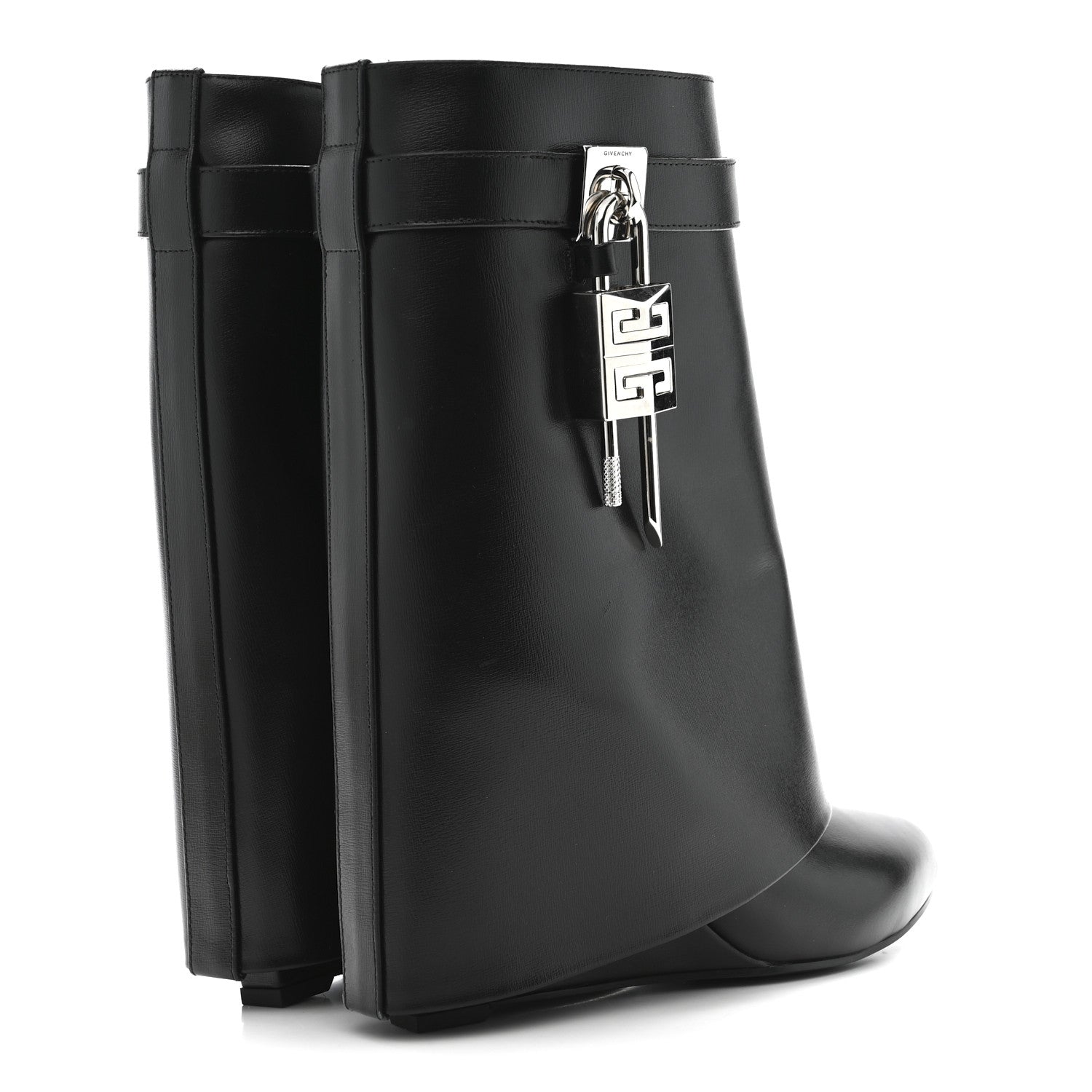 GIVENCHY CALFSKIN SHARK LOCK ANKLE BOOT BLACK