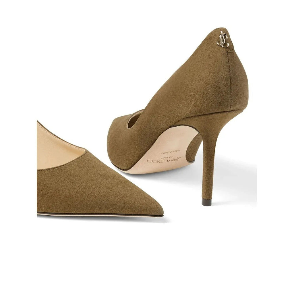 Jimmy Choo Love 85 Pointed-Toe Pumps - Olive/Khaki