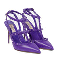 Valentino Garavani Open Toe Revele Suede Pumps 105mm - Purple