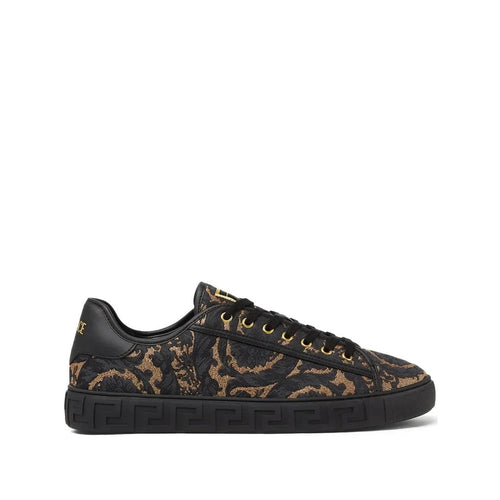 Versace Greek Key Baroque Sneakers - Black/Gold