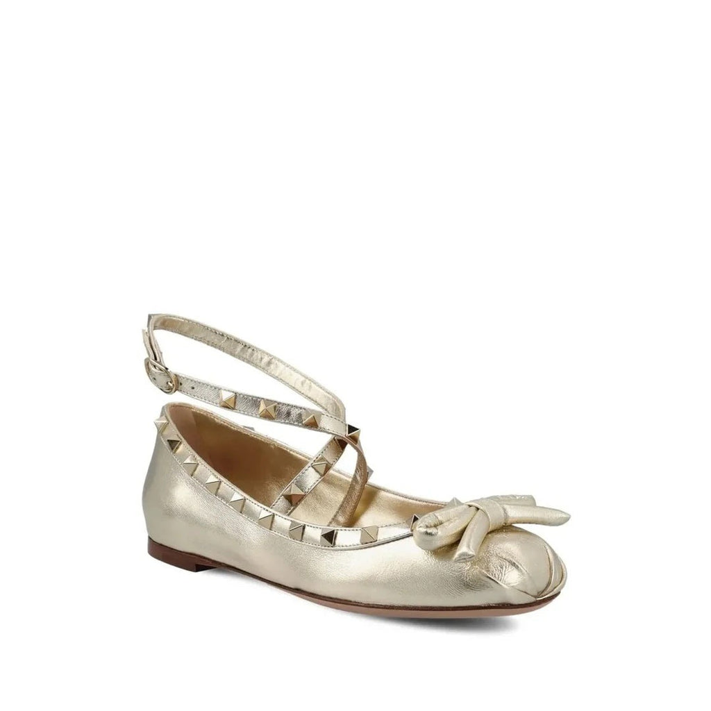 Valentino Garavani Ondette Rubber Ballerina - Gold