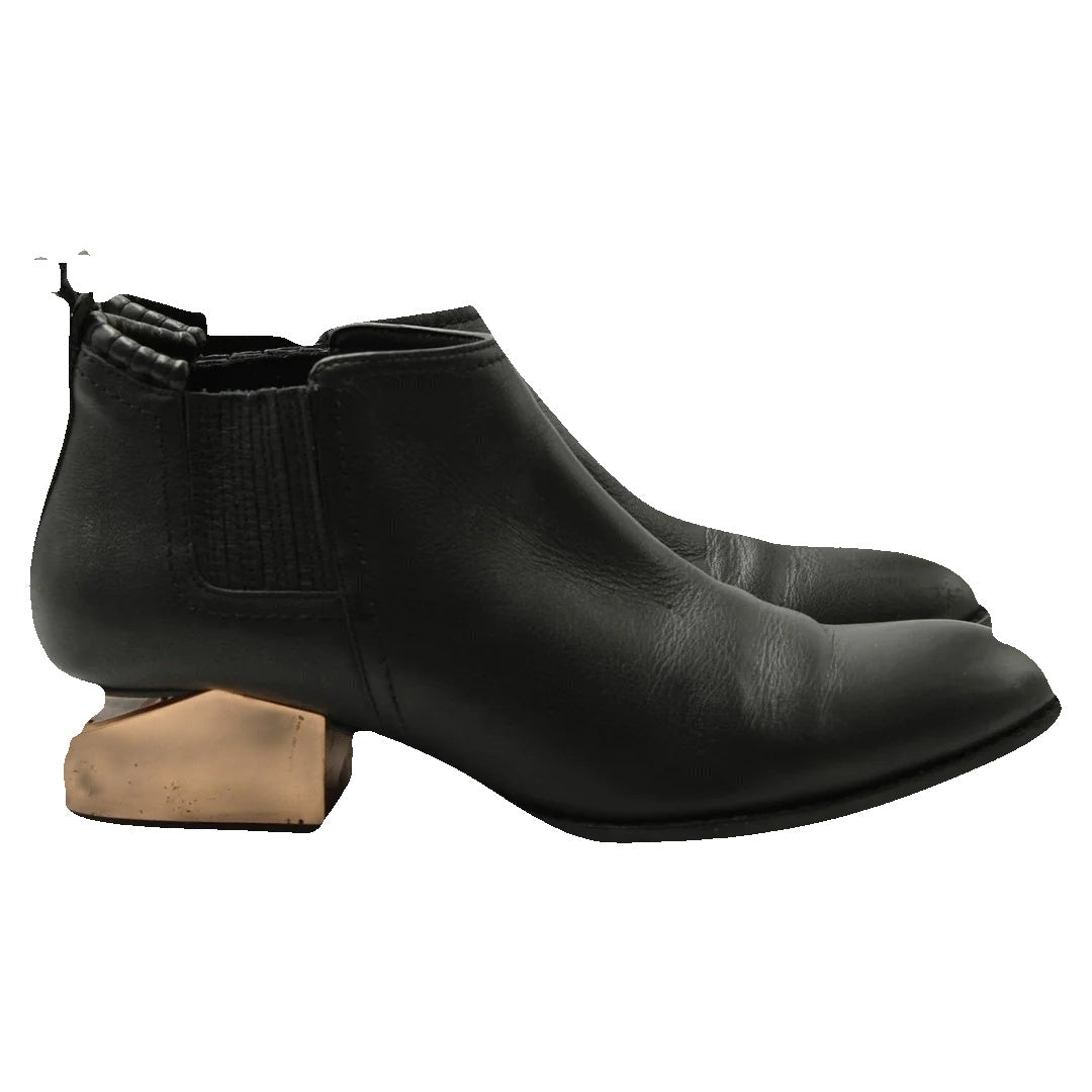 Alexander Wang Kori Studded Leather Ankle Boot - Black with Rose Gold Heel