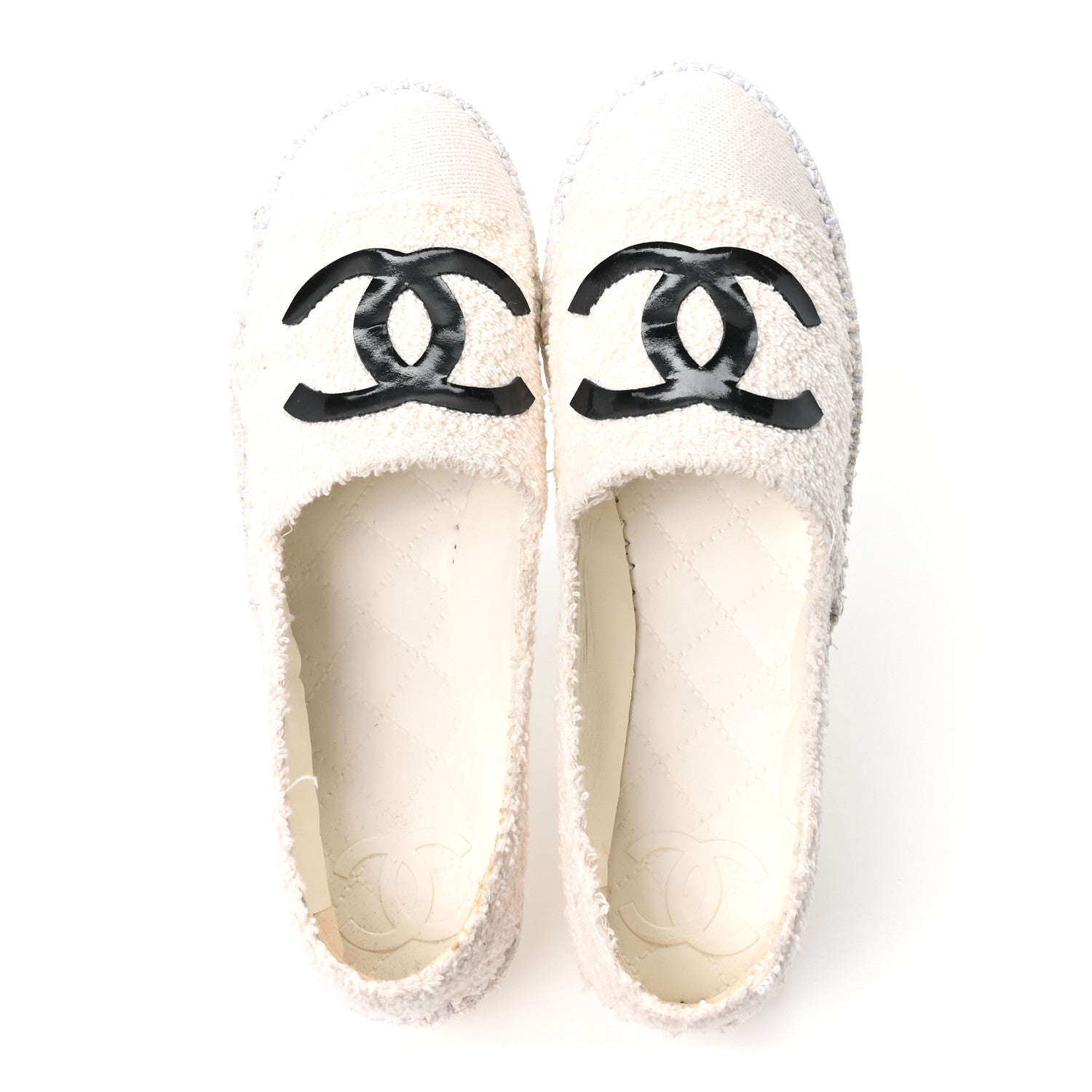CHANEL TWEED ESPADRILLES WHITE