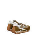 Loewe Flow Runner Nylon and Suede Black/White - Olive/Tan