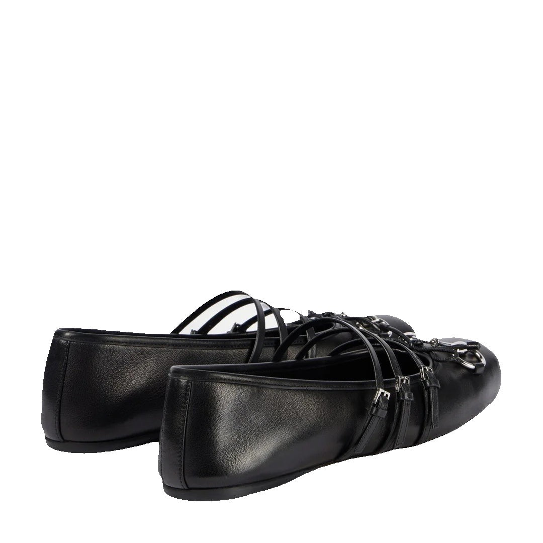 Gucci Shearling Ballerinas - Black