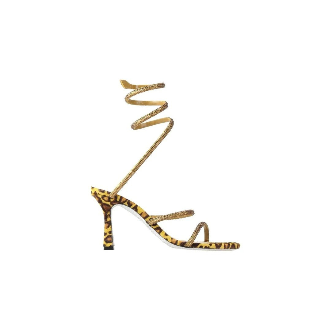 René Caovilla Sandals Textile Fibers - Leopard