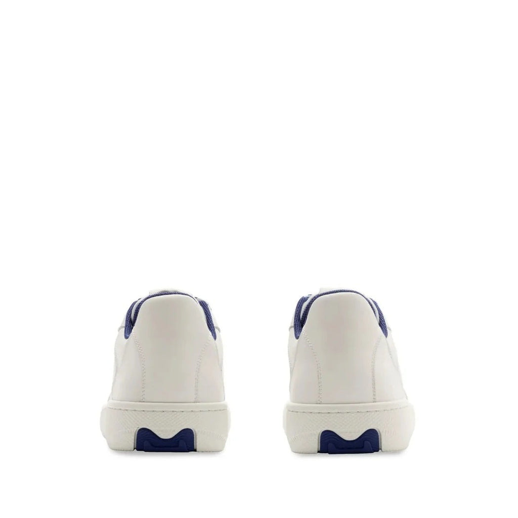 Burberry Box Equestrian Knight Motif Leather Sneakers - White