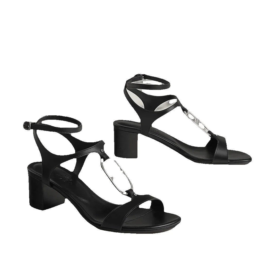 Hermès Miramar 50 Sandal - Black with silver hardware (different model - Game sandal)