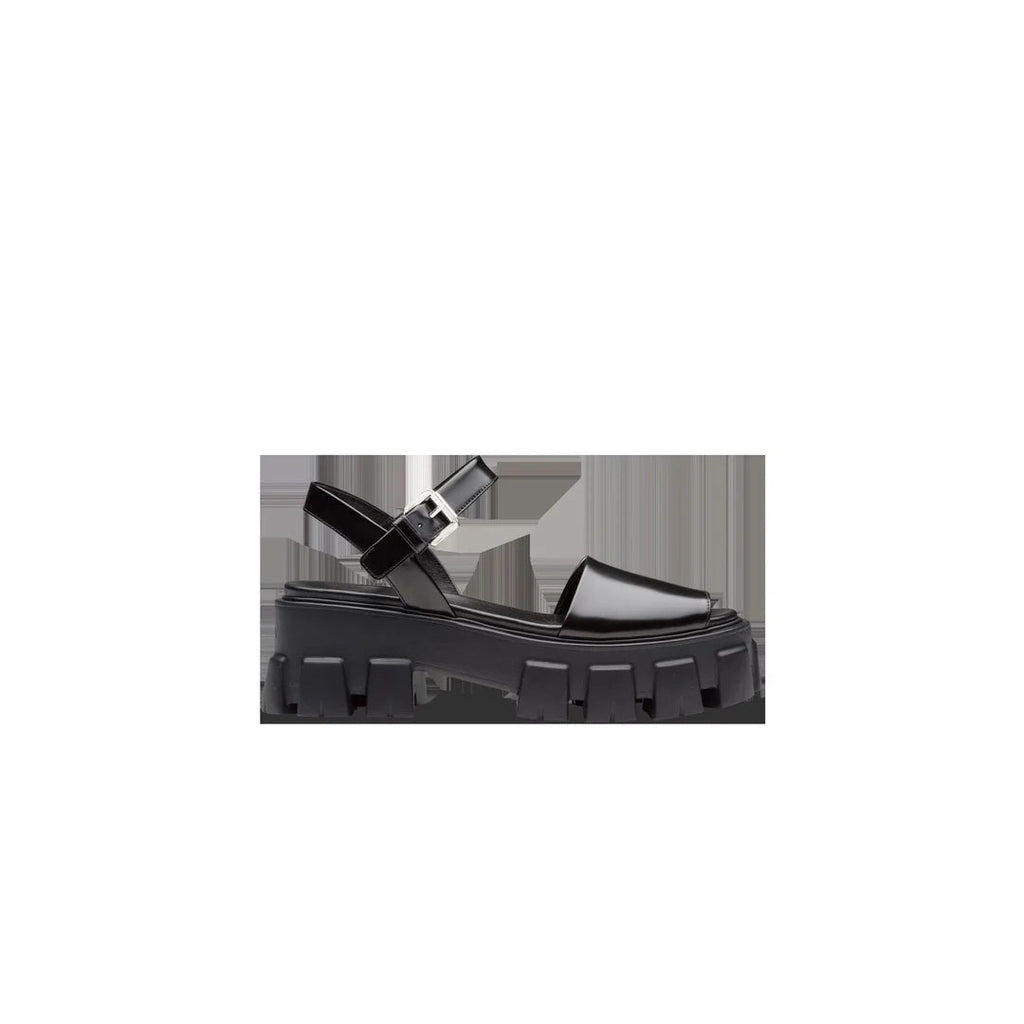 Prada Canvas Monoblock Sandals - Black