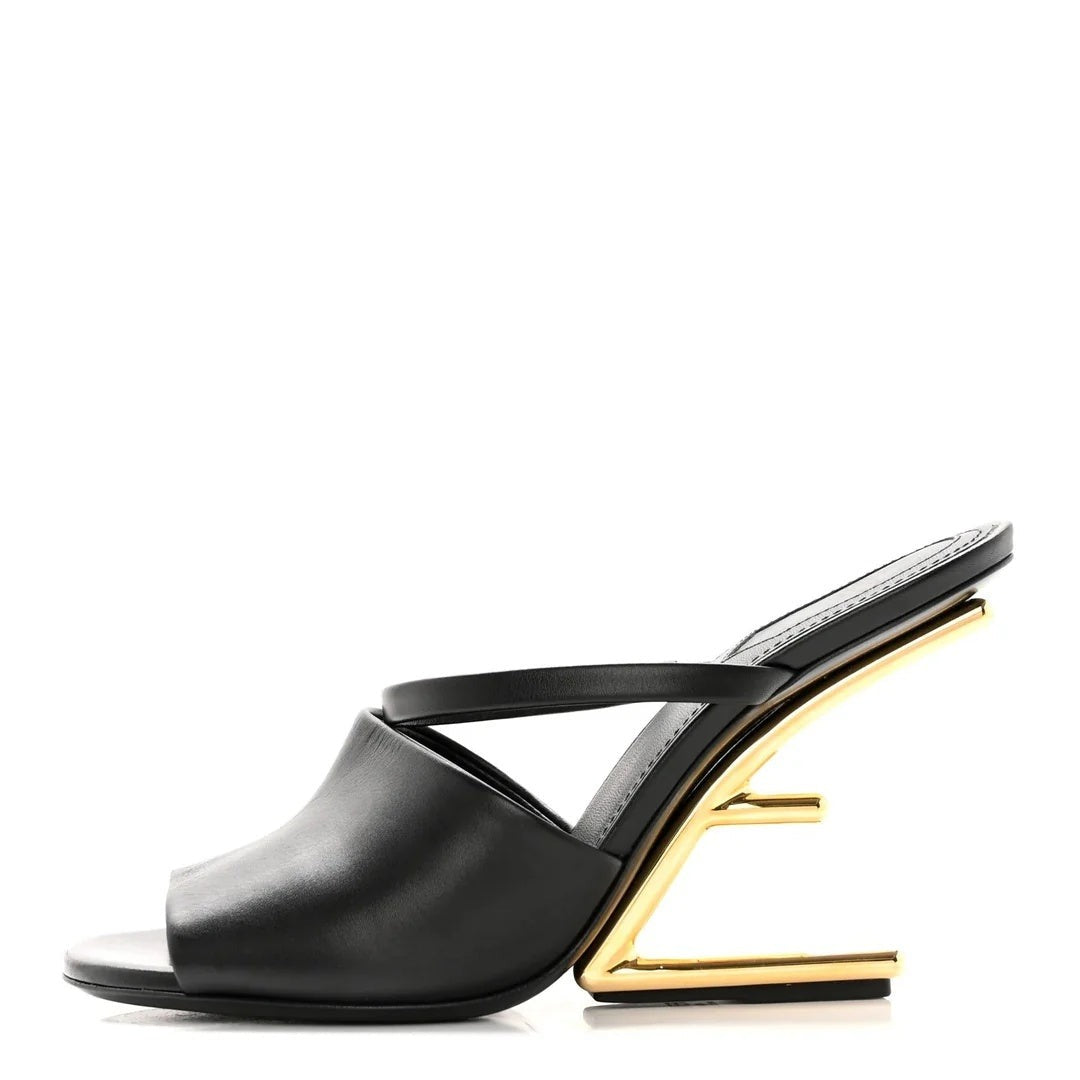 Fendi Sandals Calfskin Leather - Black