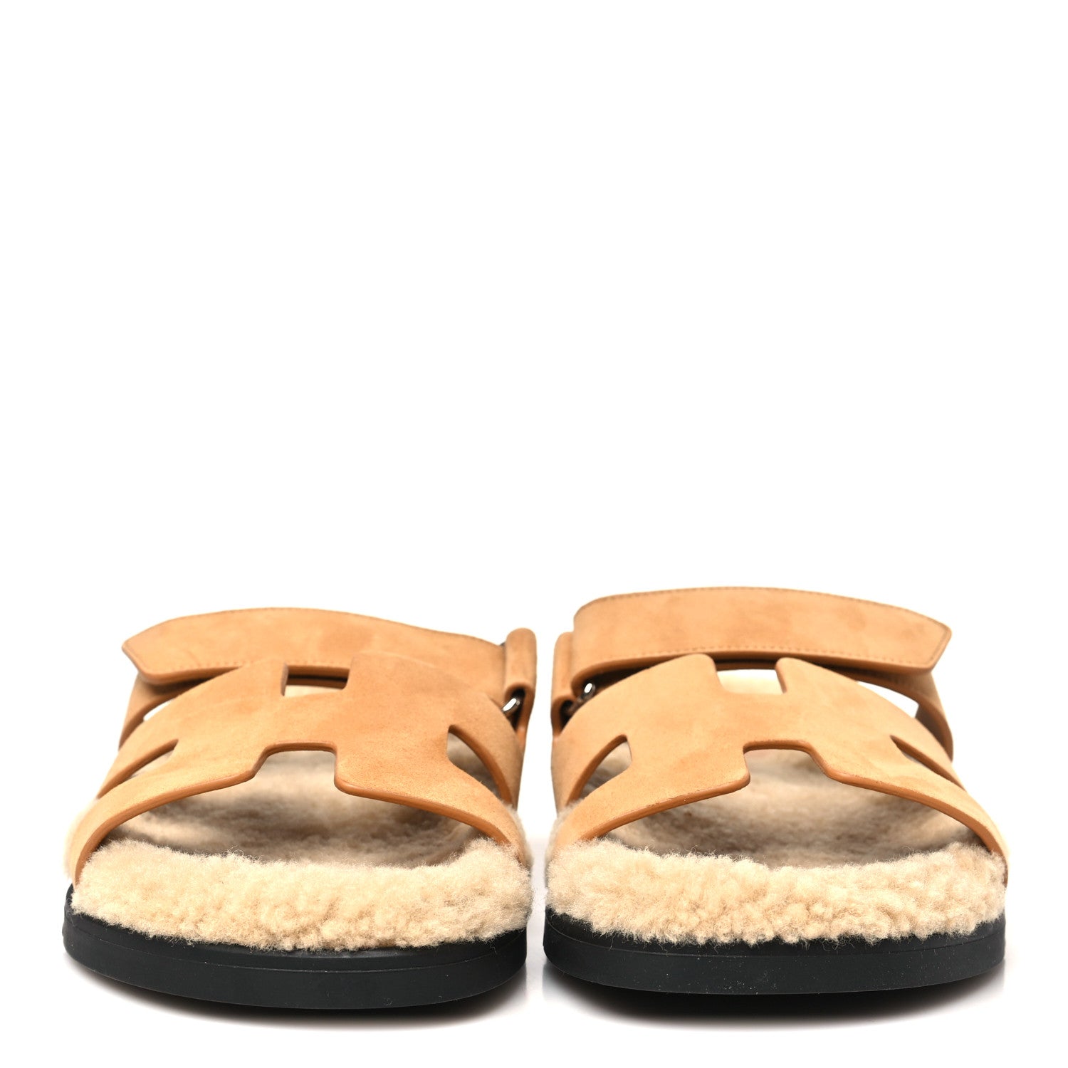 HERMES CHYPRE SANDALS SUEDE BEIGE