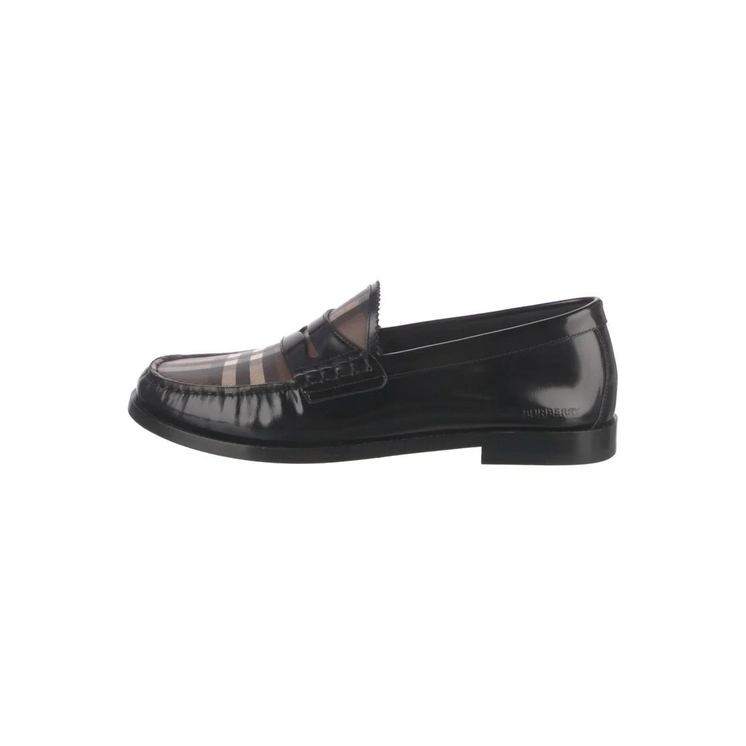 Burberry Mini Check Loafers - Black