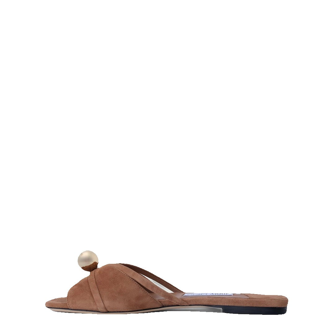 Jimmy Choo Lova Mule Flats Clover Mix - Tan
