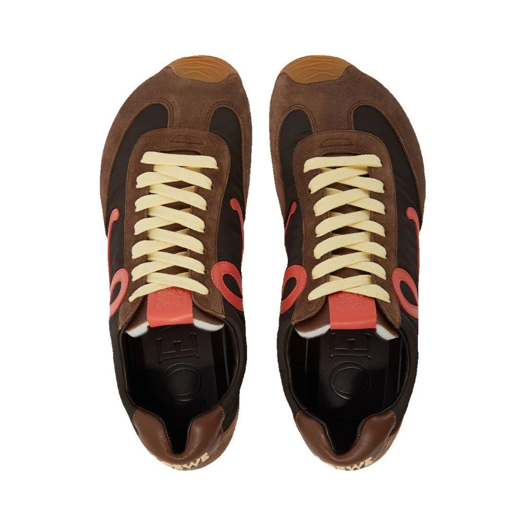 Loewe Ballet Runner 2.0 Suede and Mesh Beige/White/Brown - Brown/Red