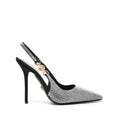 Versace Medusa Slingback Pumps Black - Crystal/Silver