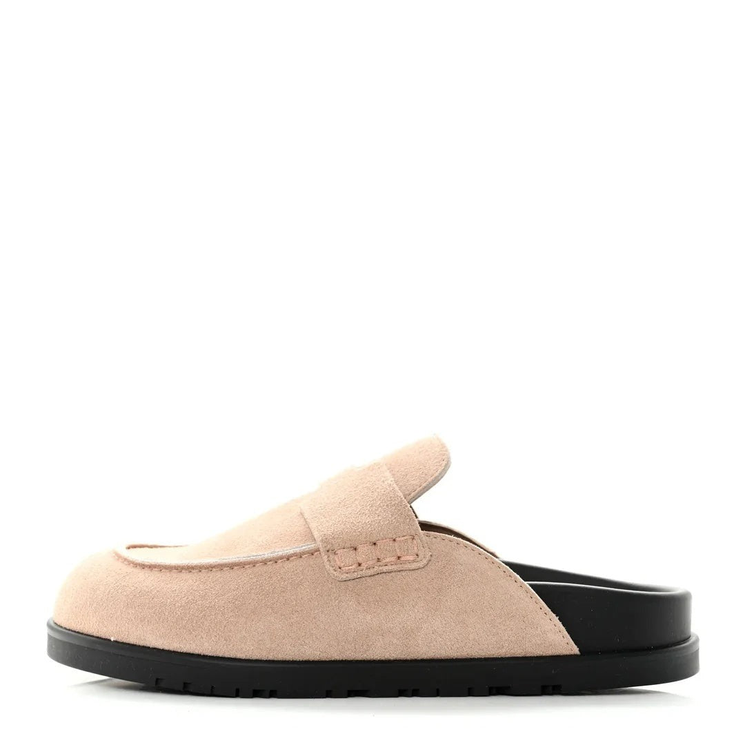 Hermès Hermes Suede Calfskin Go Mule - Pink/Beige