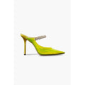 Jimmy Choo Bing Flat Crystal Mules - Yellow/Lime