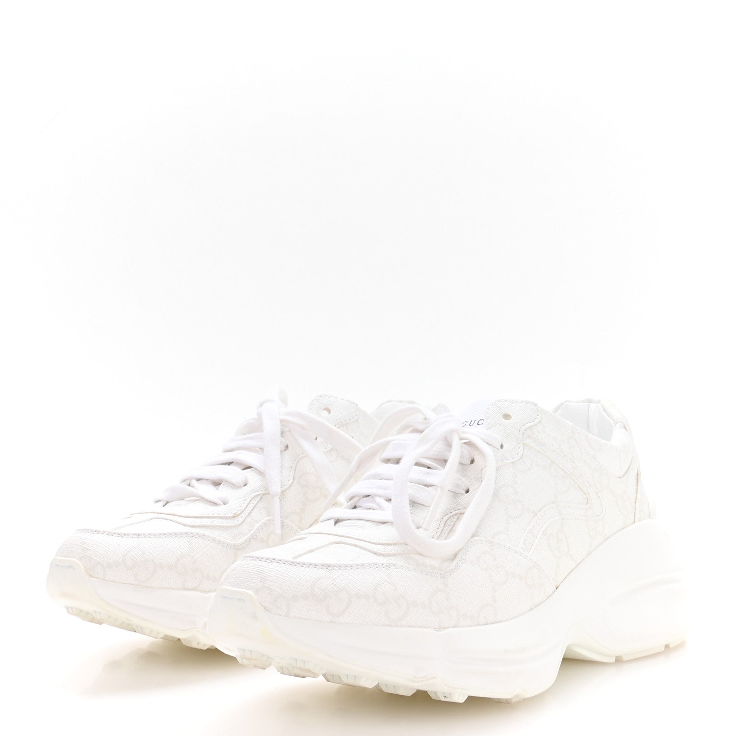 GUCCI GG SUPREME MONOGRAM RHYTON SNEAKERS WHITE
