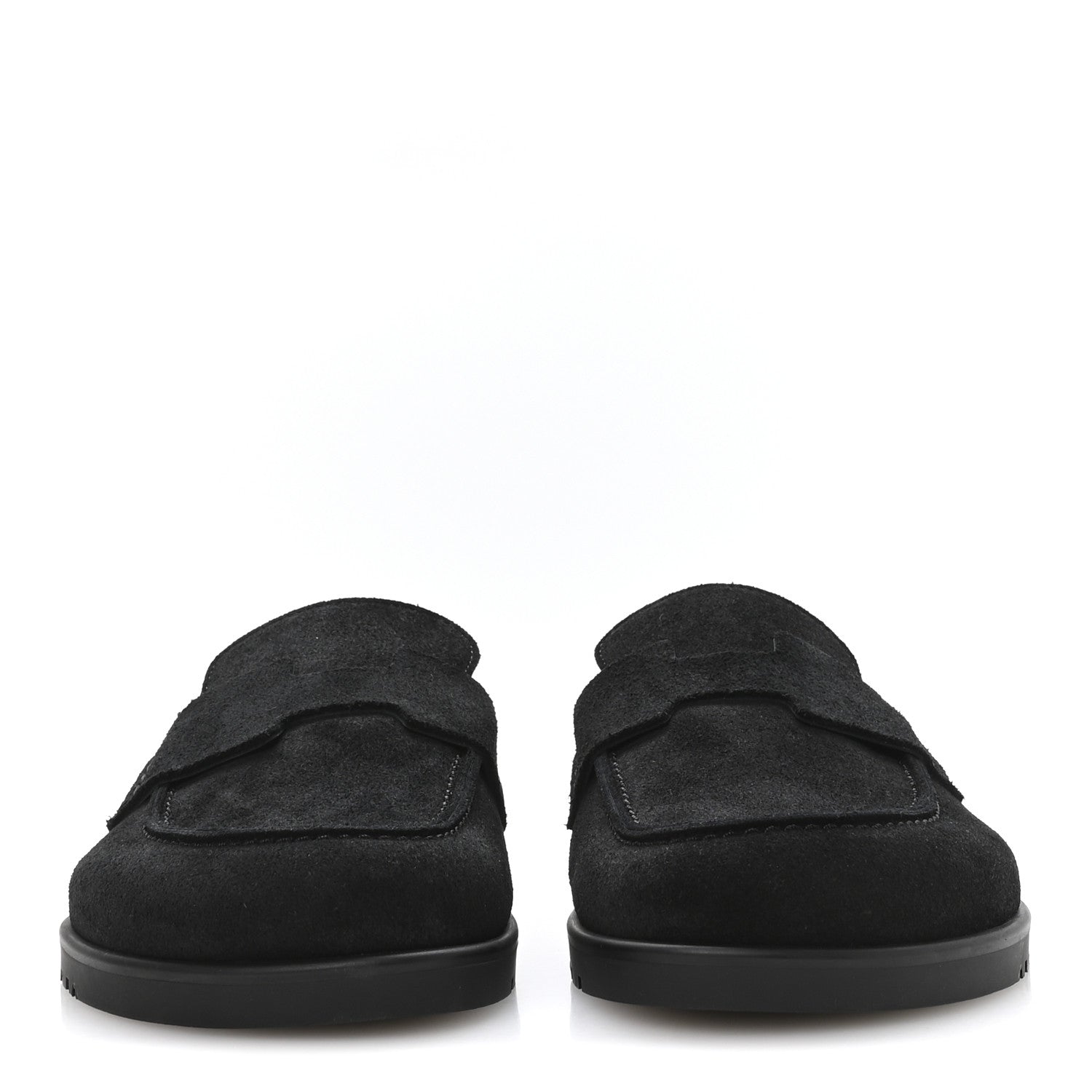 HERMÈS HERMES SUEDE CALFSKIN GO MULE BLACK WITH WHITE SHEARLING
