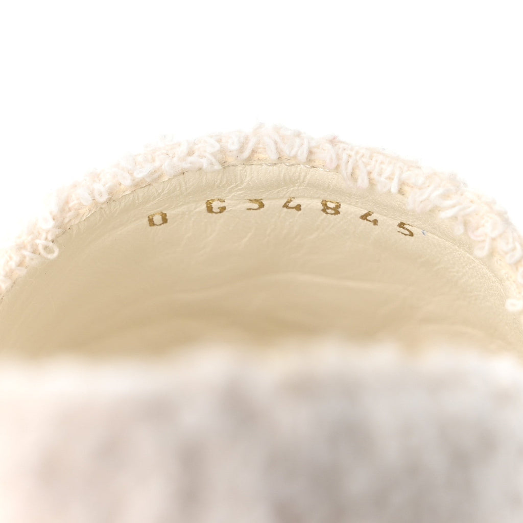 CHANEL TWEED ESPADRILLES WHITE