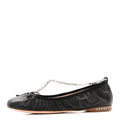 MIU MIU NAPPA CRYSTAL BALLET FLAT BLACK