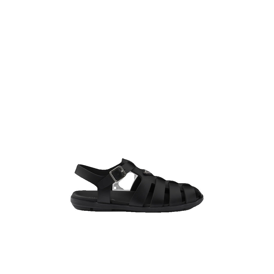 Prada 90mm Stride Suede Platform Fisherman Sandals - Natural