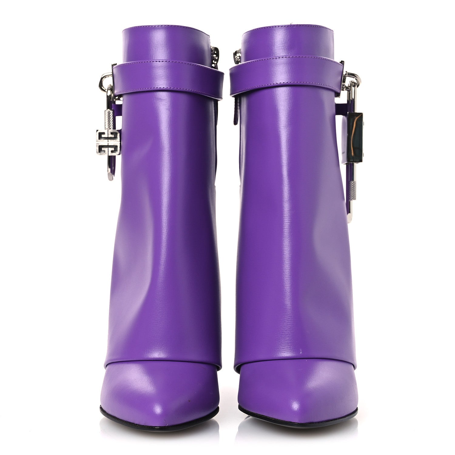 GIVENCHY CALFSKIN SHARK LOCK ANKLE BOOT RED