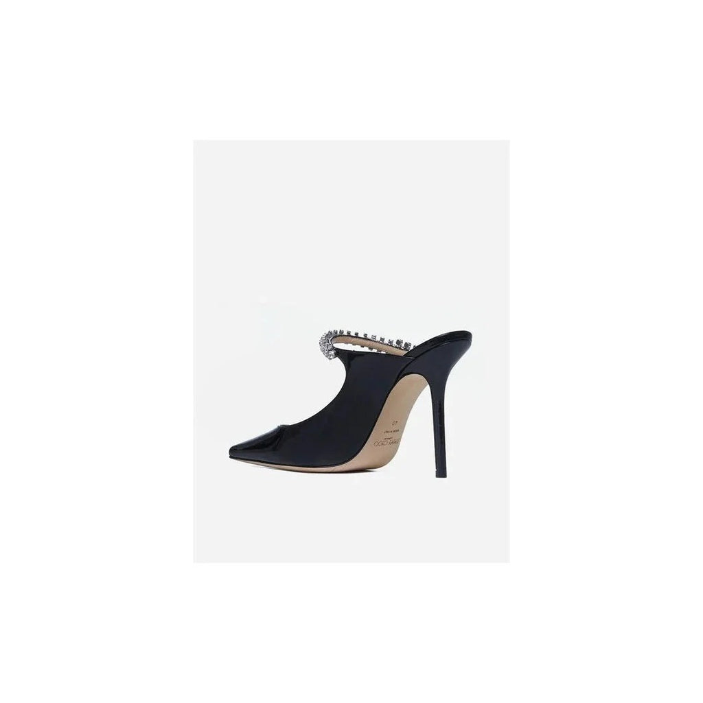 Jimmy Choo Bing Patent Leather 100 Mule Ruby - Black