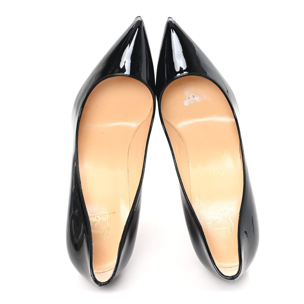 CHRISTIAN LOUBOUTIN PATENT PIGALLE FOLLIES PUMP BLACK