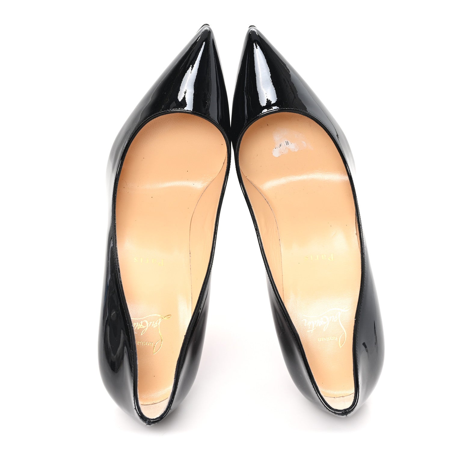 CHRISTIAN LOUBOUTIN PATENT PIGALLE FOLLIES PUMP BLACK