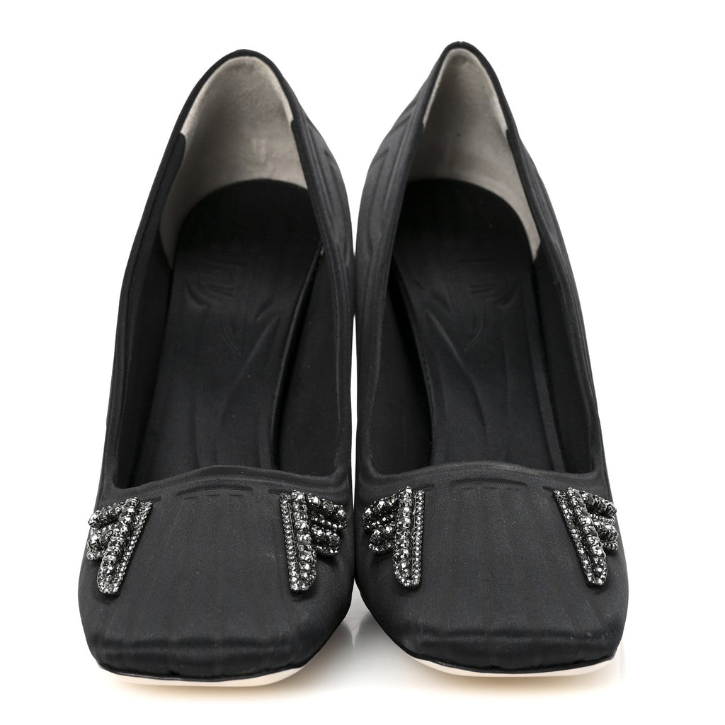 JIMMY CHOO CRYSTAL EMBELLISHED PUMPS BLACK