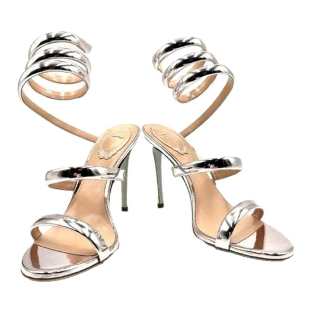 René Caovilla Thong Sandal Leather - Silver