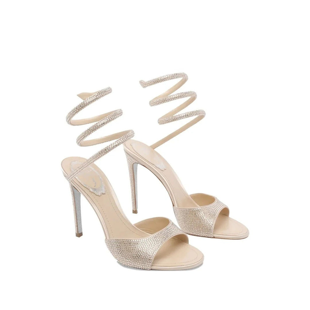 René Caovilla Ellabrita Embellished Sandal - Nude/Beige
