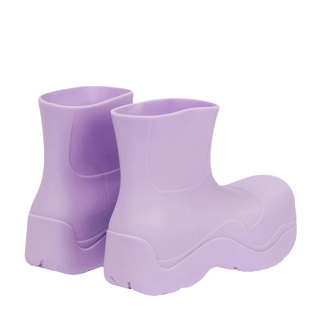 Bottega Veneta Puddle Rubber Ankle Boots Kiwi - Lilac/Purple