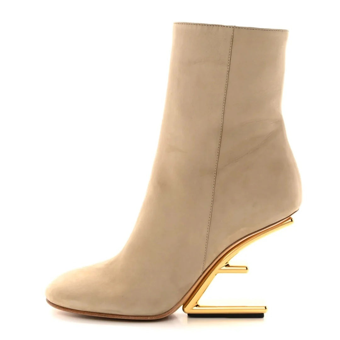 Fendi Nappa First 95mm Ankle Boot - Beige