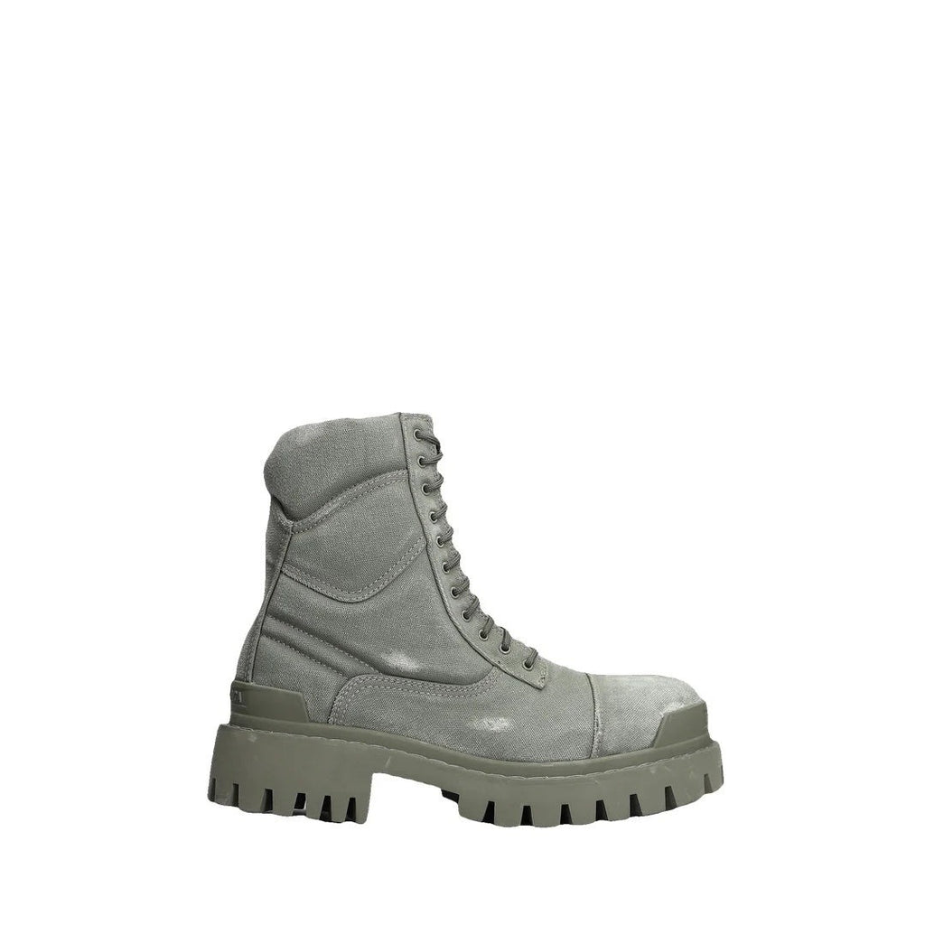 Balenciaga Low Strike Combat Boots - Gray/Sage Green