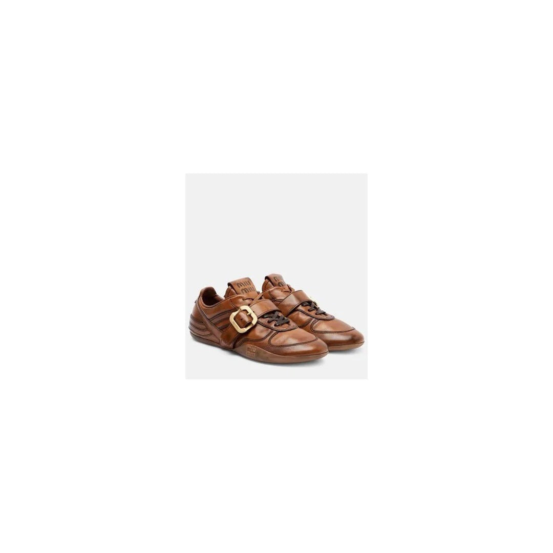 Miu Miu Drill Sneakers - Tan/Cognac