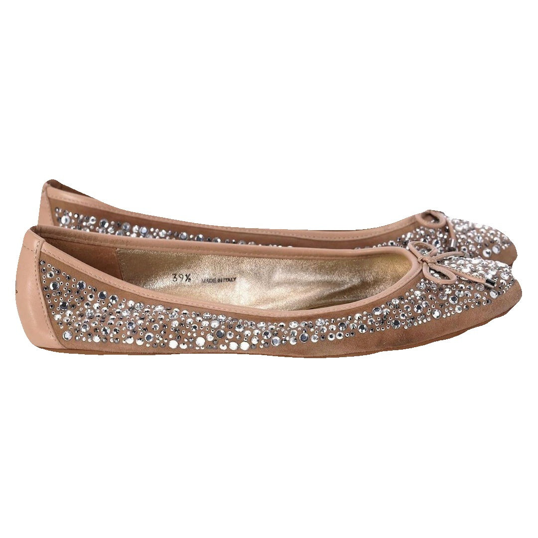 Jimmy Choo Margot Suede Ballet Flats - Beige