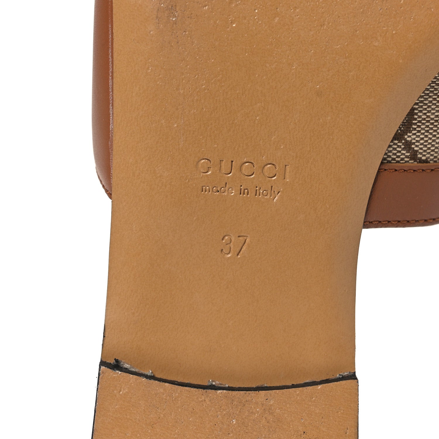 GUCCI HORSEBIT SLIDE SANDALS BEIGE & EBONY GG