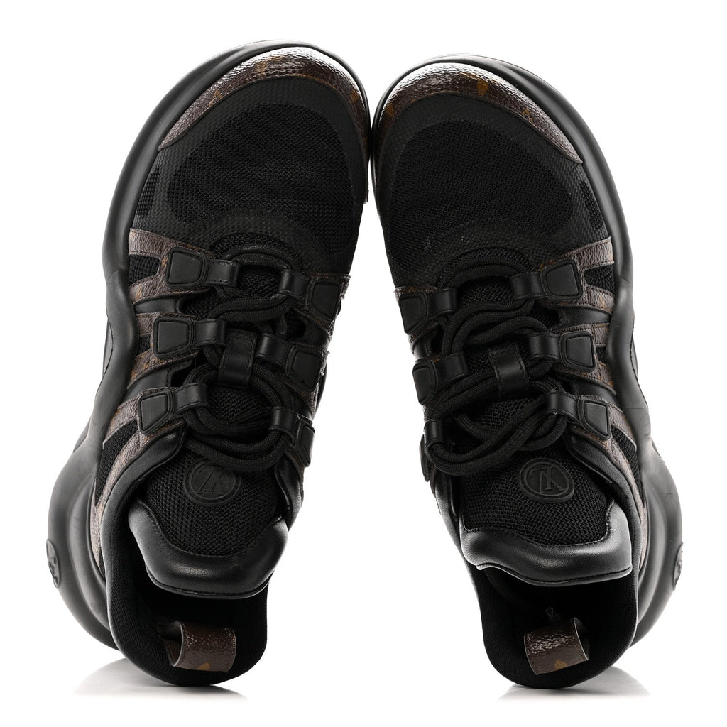 LOUIS VUITTON CALFSKIN PATENT MONOGRAM LV ARCHLIGHT SNEAKER BLACK
