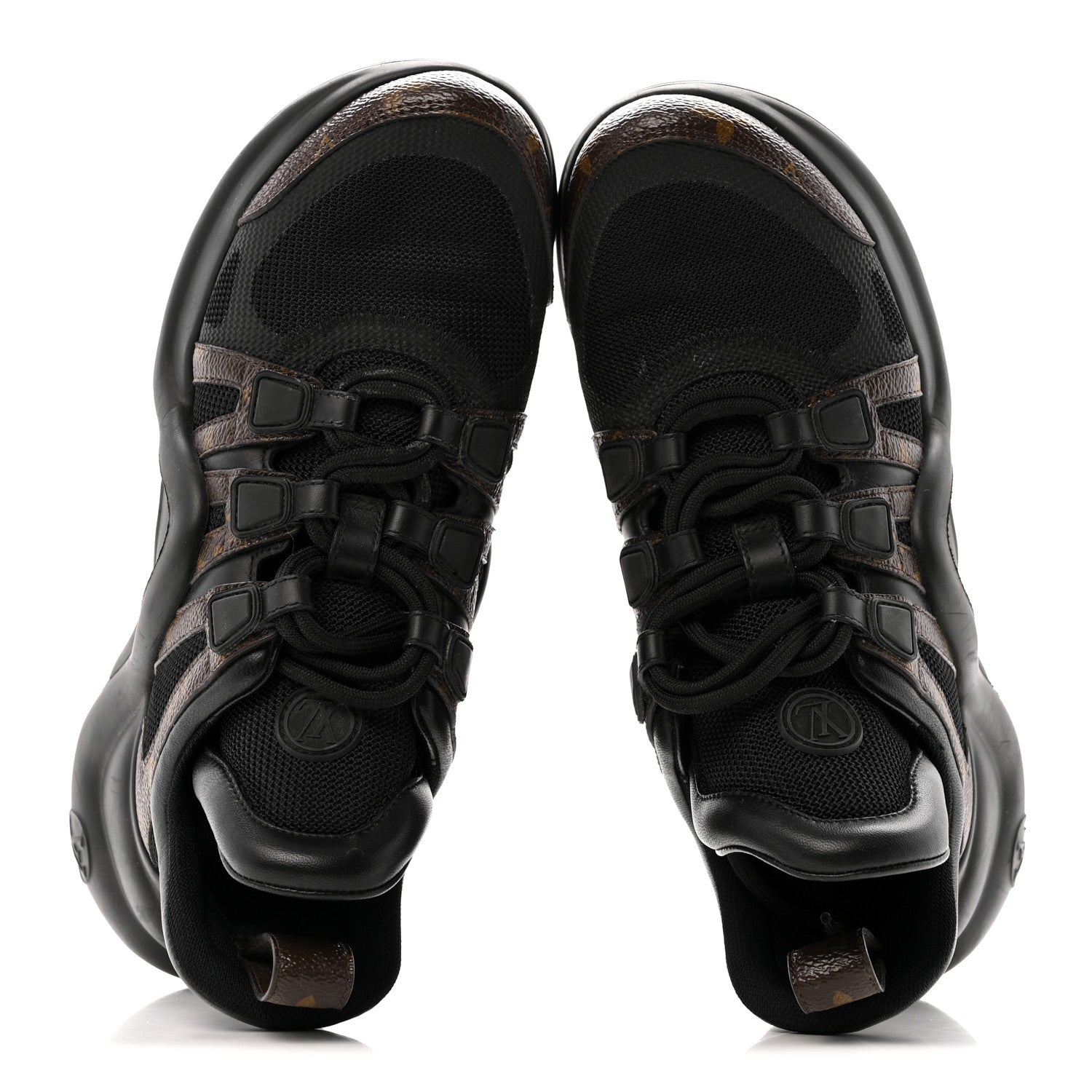 LOUIS VUITTON CALFSKIN PATENT MONOGRAM LV ARCHLIGHT SNEAKER BLACK