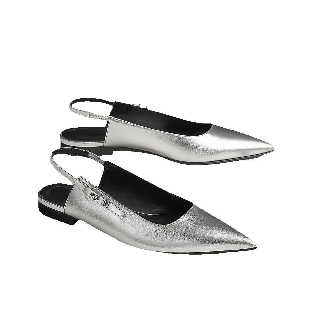 Hermès Lovely Slingback Beige - Silver