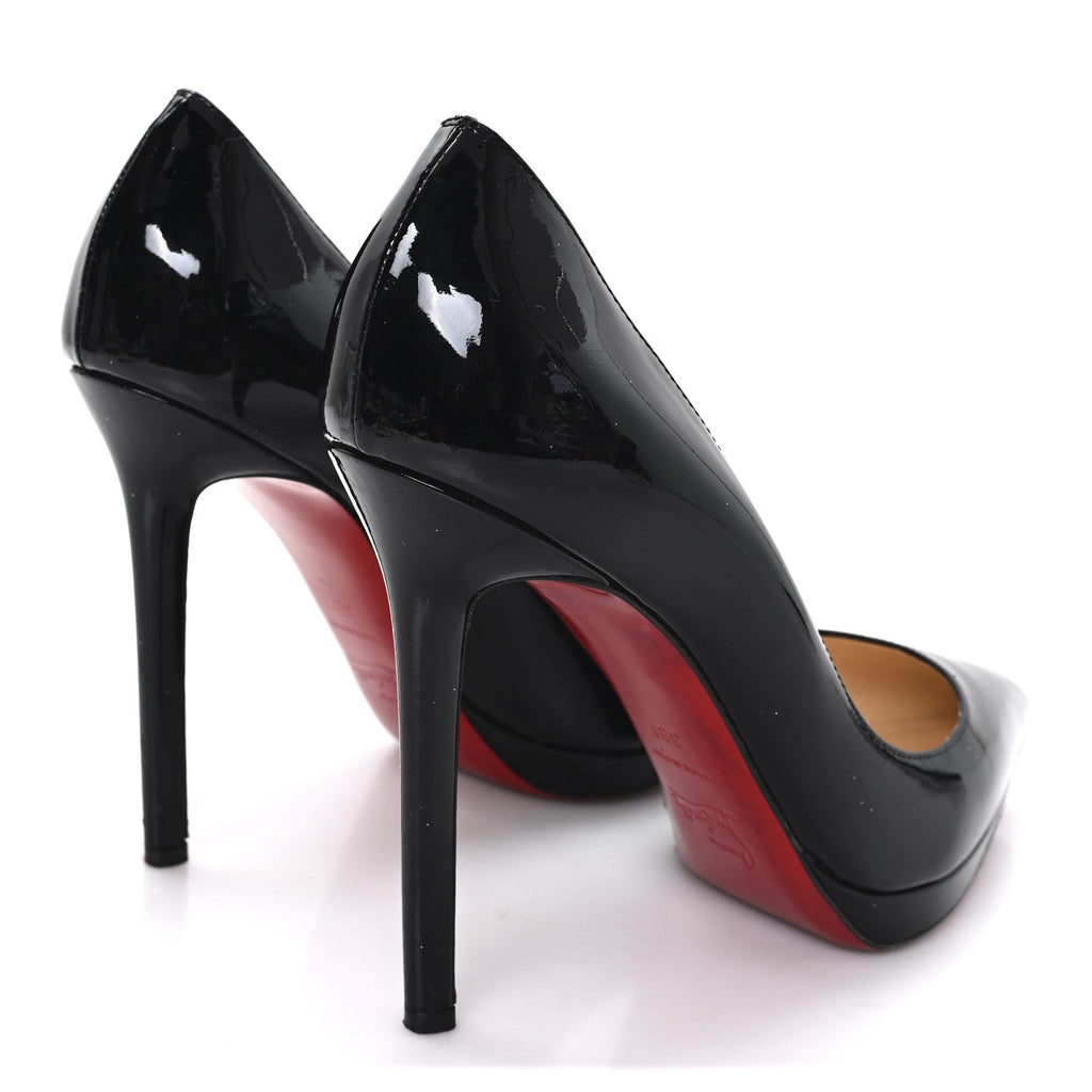 CHRISTIAN LOUBOUTIN PATENT PIGALLE PLATO PLATFORM PUMP BLACK